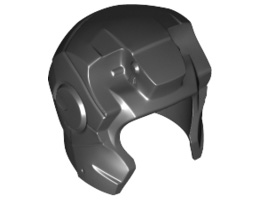 Minifigure, Headgear Helmet Space with Open Face and Top Hinge (Iron Man): {черен}