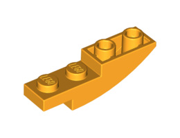 Тухличка 1X4X1 инверсна дъга: {огнено жълто-оранжев}