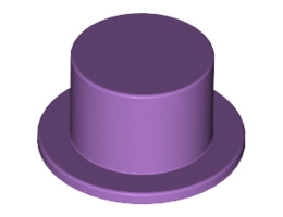 Minifigure, Headgear Hat, Top Hat: {умерено лавандулов}