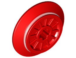 Train Wheel RC Train, Spoked with Technic Axle Hole and Rubber Friction Band : {ярко червен}