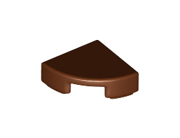 1/4 Кръгла плочка 1X1: {червеникаво-кафяв}