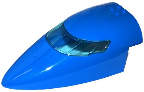 Aircraft Fuselage Forward Top Curved 8 x 16 x 5 with Trans-Light Blue Glass: {ярко син}
