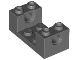 Тухличка 2X4X1 1/3 с Ø4.85 срез : {тъмно каменно сив}