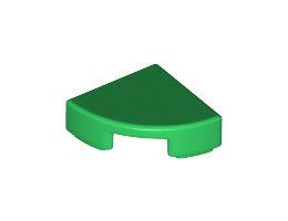 1/4 Кръгла плочка 1X1: {тъмно зелен}