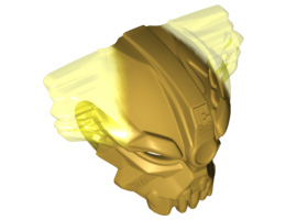 Bionicle Mask of Control with Marbled Trans-Neon Green Pattern: {топло златист}