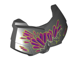 Large Figure Chest Armor Small with Bionicle Quake Beast Pattern: {черен}