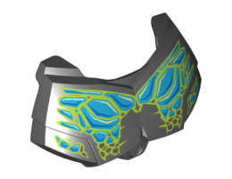 Large Figure Chest Armor Small with Bionicle Storm Beast Pattern: {черен}