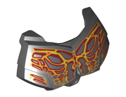 Large Figure Chest Armor Small with Bionicle Lava Beast Pattern: {черен}