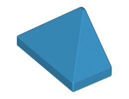 Крайна плочка ръб на покрив 1X2/45°: {тъмно небесносин}