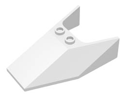 Windscreen 6 x 4 x 1 1/3 with Bottom Tabs and Hollow Studs: {бял}