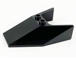 Windscreen 6 x 4 x 1 1/3 with Bottom Tabs and Hollow Studs: {черен}
