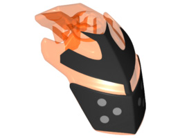 Hero Factory Helmet Visor with Clip with Face Guard Pattern Type 4: {прозрачно флуорисциращо червеникаво оранжев}