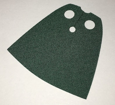 Minifigure Cape Cloth, Standard - Traditional Starched Fabric - 3.9cm Height: {земно зелен}