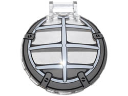 Dish 6 x 6 Inverted - No Studs with Handle with Ninjago Mech Cockpit Pattern: {прозрачен}