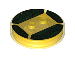 Dimensions Toy Tag 4 x 4 x 2/3 with 2 Studs for Lord Voldemort #64 with Dark Green Snake Pattern: {прозрачно жълт}