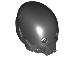 Large Figure Head Modified SW K-2SO with Weathered Silver Scratches, Red Panel and White Eyes Pattern: {черен}
