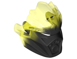 Bionicle Mask of Earth (Unity) with Marbled Trans-Neon Green Pattern: {черен}