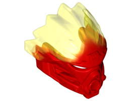 Bionicle Mask of Fire (Unity) with Marbled Trans-Neon Green Pattern: {ярко червен}