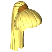 Minifigure, Hair Female Ponytail Long Straight with Hair Tie with Gold Pattern: {студено жълт}
