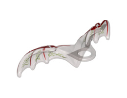 Minifigure, Wings Gargoyle with Red Bones and Lime Pattern: {прозрачно кафяв}