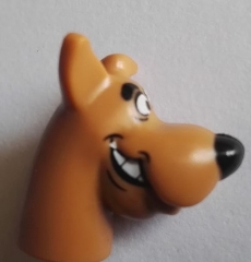 Dog Head Great Dane Scooby-Doo with Black Nose, Smile on Both Sides and Tongue Pattern: {умерен нуга}