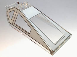 Windscreen 8 x 4 x 2 with 2 Studs and Bar Handle with White Cockpit Window Frames Pattern: {прозрачен}