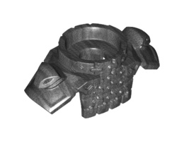 Minifigure, Armor Breastplate with Round Collar, Chain Mail, Shoulder Pads with Snake Heads and 1 Stud on Back: {титаниево метален}