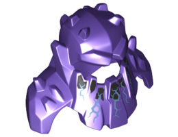 Minifigure, Headgear Head Cover, Armor Spiked with Shoulder Pads, Electricity Shooting Down Pattern: {светло виолетов}