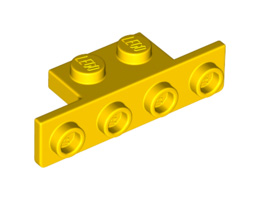 Ъглова плочка 1X2/1X4 (*) със заоблени ъгли отдолу: {ярко жълт}