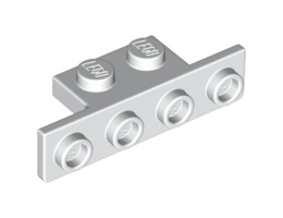Ъглова плочка 1X2/1X4 (*) със заоблени ъгли отдолу: {бял}