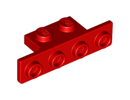 Ъглова плочка 1X2/1X4 (b) съз заоблени ъгли: {ярко червен}