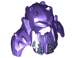 Minifigure, Headgear Head Cover, Armor Spiked with Shoulder Pads, Electricity Shooting Up Pattern: {светло виолетов}