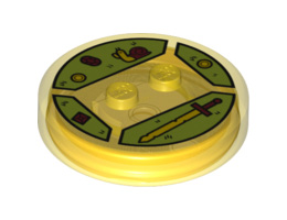 Dimensions Toy Tag 4 x 4 x 2/3 with 2 Studs for Finn the Human #49 with Sword and Snail Pattern: {прозрачно жълт}