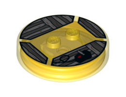 Dimensions Toy Tag 4 x 4 x 2/3 with 2 Studs for Jake the Dog #47 with Video Game Joystick and Wood Grain Pattern: {прозрачно жълт}