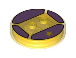 Dimensions Toy Tag 4 x 4 x 2/3 with 2 Studs for Lumpy Space Princess #48 with Yellow Star on Medium Lavender Background Pattern: {прозрачно жълт}