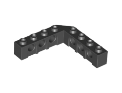 Техническа тухличка 5X5 с десен ъгъл (1x4 - 1x4) : {черен}