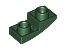 Инверсна плочка 1X2X2/3 с полу дъга: {земно зелен}
