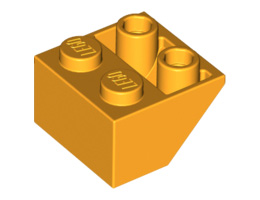 Покривна плочка 2X2/45° инверсна (*) с плосък долен пин: {огнено жълто-оранжев}