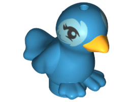 Bird, Friends / Elves with Bright Light Orange Beak and Metallic Light Blue Feathers around Black Eyes Pattern (Cleo): {тъмно небесносин}