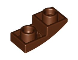 Инверсна плочка 1X2X2/3 с полу дъга: {червеникаво-кафяв}
