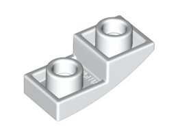 Инверсна плочка 1X2X2/3 с полу дъга: {бял}