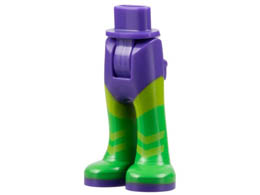 Mini Doll Friends Hips and Trousers with Back Pockets with Lime Leggings and Long Green Boots with Lime Chevrons Pattern: {светло виолетов}