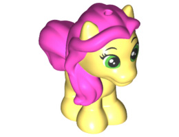 Horse, Whisker Haven Tales, Belle's Pony with Dark Pink Mane and Tail and Green Eyes Pattern (Petite): {студено жълт}
