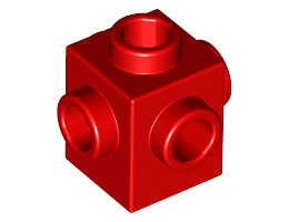 Тухличка 1X1 с 4 пъпки : {ярко червен}