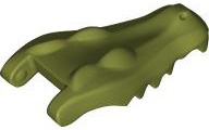 Alligator / Crocodile Head Jaw Upper: {маслинено зелен}