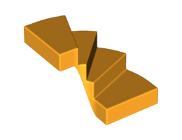 Стълби 6 x 6 x 4 Извити: {огнено жълто-оранжев}