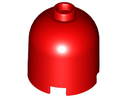 Brick, Round 2 x 2 x 1 2/3 Dome Top - Blocked Open Stud : {ярко червен}