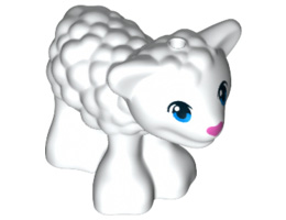 Lamb with Blue Eyes and Dark Pink Nose Pattern: {бял}