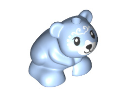 Hamster / Mouse, Friends / Elves with Black Eyes, Nose and Mouth and White Muzzle and Face Decorations Pattern (Lil' Blu): {светло кралско син}