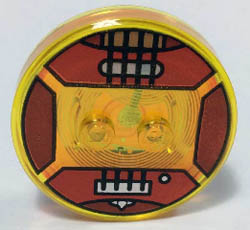Dimensions Toy Tag 4 x 4 x 2/3 with 2 Studs for Marceline with Red Guitar with Strings Pattern: {прозрачно жълт}